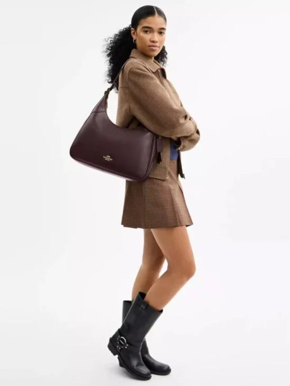 Coach Ella Shoulder Bag Gold Espresso with Leather Loop Key Fob CCE48 Unopened! - Picture 15 of 15
